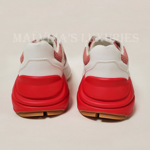 GUCCI SNEAKERS RHYTON WHITE PINK WEB DETAIL MESH SHOES sz 37 G 7 US - Picture 7 of 16